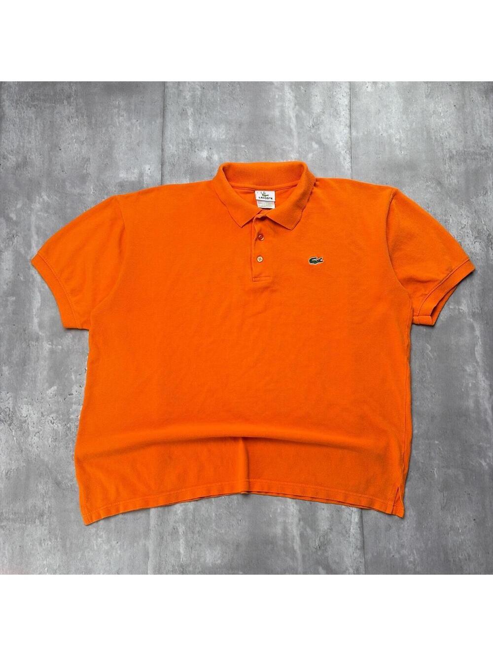 Vintage Orange Lacoste Logo Polo Shirt